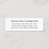 Elegant Graduation Name Invitation Insert Cards スキニー名刺 (裏面)