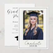 Elegant Graduation Party Invitation 招待状 (正面/裏面)