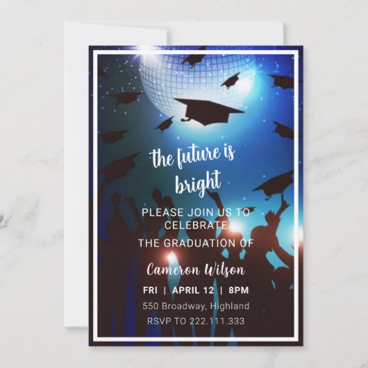 Elegant graduation party invitation 招待状 (正面)