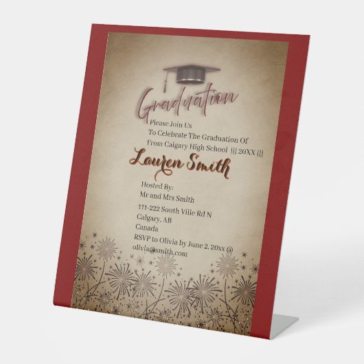 Elegant Graduation Pedestal Sign Template  台座サイン (正面)