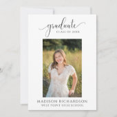 Elegant Graduation Photo Open House Invitation 招待状 (正面)