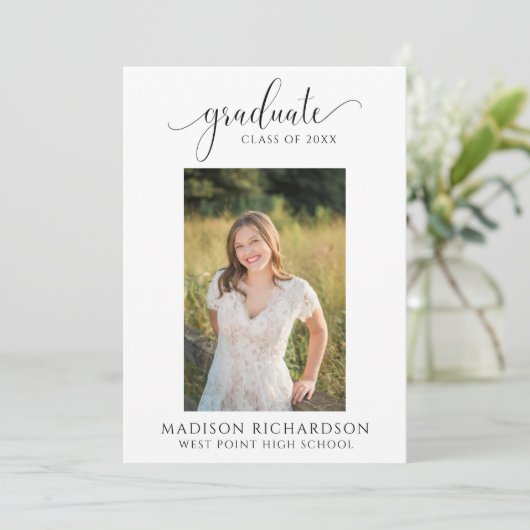 Elegant Graduation Photo Open House Invitation 招待状 (スタンド正面)