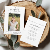 Elegant Graduation Photo Open House Invitation 招待状