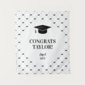 Elegant Graduation Photo Personalized Backdrop タペストリー (正面)