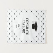 Elegant Graduation Photo Personalized Backdrop タペストリー (正面(横))