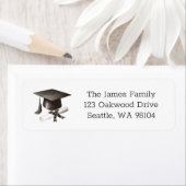 Elegant Graduation Return Address Label ラベル (インサイチュ)