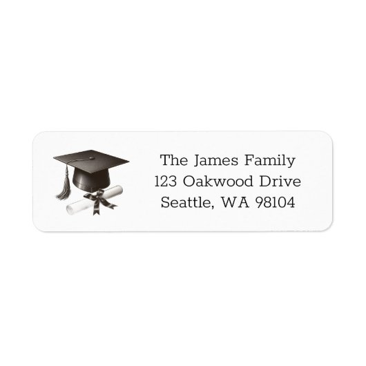 Elegant Graduation Return Address Label ラベル (正面)