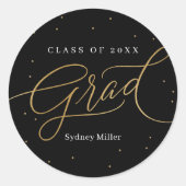 Elegant Graduation Sticker ラウンドシール (正面)