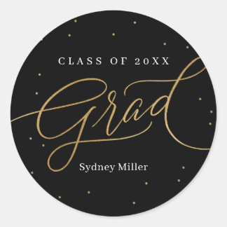 Elegant Graduation Sticker or Envelope Seal ラウンドシール
