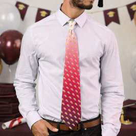 Elegant Graduation Tie Gold Mortarboard Pattern ネクタイ