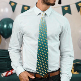 Elegant Graduation Tie Gold Mortarboard Pattern ネクタイ