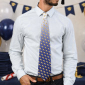 Elegant Graduation Tie Gold Mortarboard Pattern ネクタイ