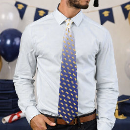 Elegant Graduation Tie Gold Mortarboard Pattern ネクタイ