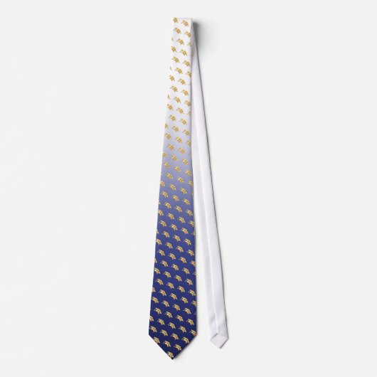 Elegant Graduation Tie Gold Mortarboard Pattern ネクタイ (正面)