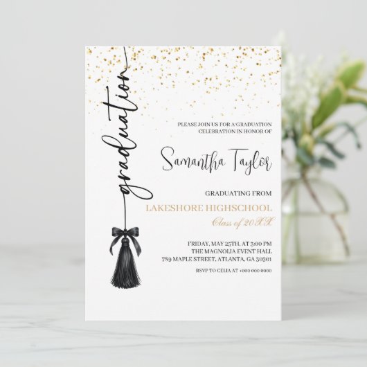 Elegant Graduation with Photo Invitation 招待状 (スタンド正面)