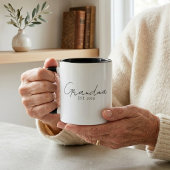 Elegant Grandma Est. Year Minimal Script Design マグカップ