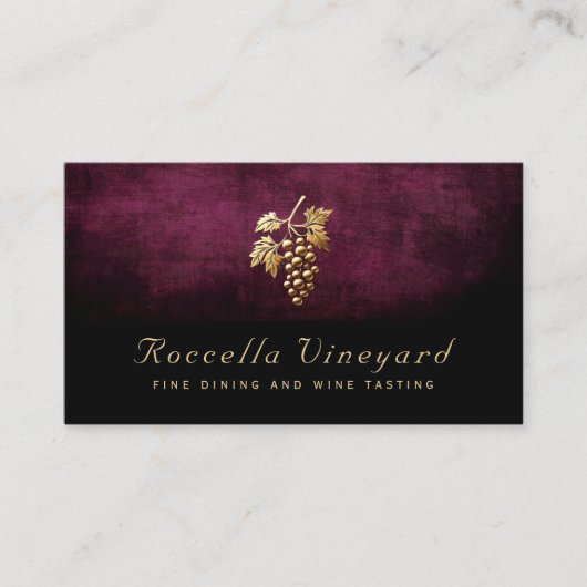 Elegant Grape Winery Vineyard Black 名刺 (正面)