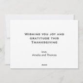 Elegant Grateful and Thankful Bryan’s Thanksgiving シーズンカード (裏面)