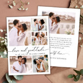 Elegant Gratitude Script 6 Photo Collage Wedding サンキューカード