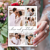 Elegant Gratitude Script 6 Photo Collage Wedding サンキューカード
