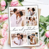 Elegant Gratitude Script 6 Photo Collage Wedding サンキューカード