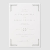 Elegant Gray Bracketed Borders ベラム紙招待状 (正面)