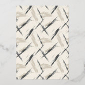 Elegant Gray Brushstroke Wedding Invitation 箔招待状 (裏面)