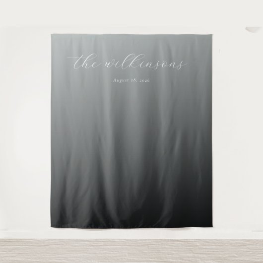 Elegant Gray Calligraphy タペストリー (正面)