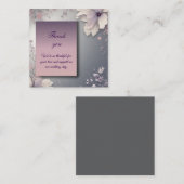 Elegant Gray Floral Thank You Card ノートカード (正面/裏面)