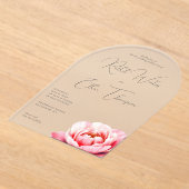 Elegant Gray Floral Wedding Invitation アクリル招待状 (レイダウン)