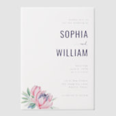 Elegant Gray Floral Wedding Invitation ベラム紙招待状 (正面)