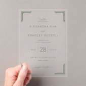 Elegant Gray Geometric Wedding Invitation アクリル招待状 (インサイチュ (ポータブル))