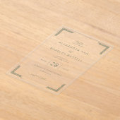 Elegant Gray Geometric Wedding Invitation アクリル招待状 (レイダウン)