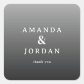 Elegant Gray Gratitude スクエアシール (正面)