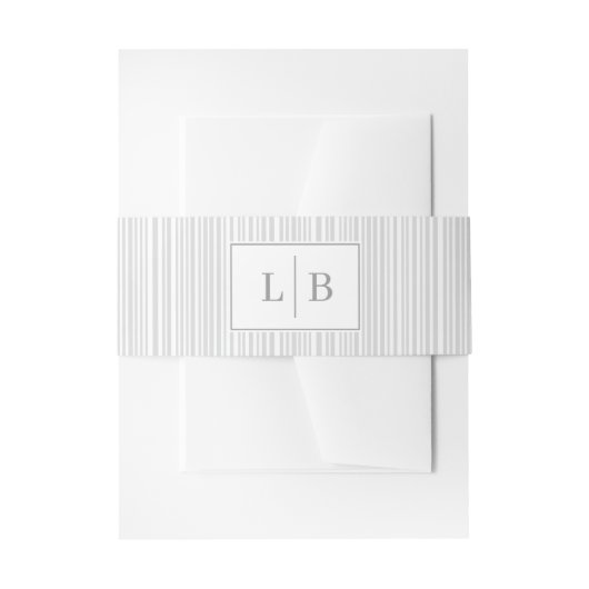 Elegant Gray Initials 招待状ベリーバンド (正面例)