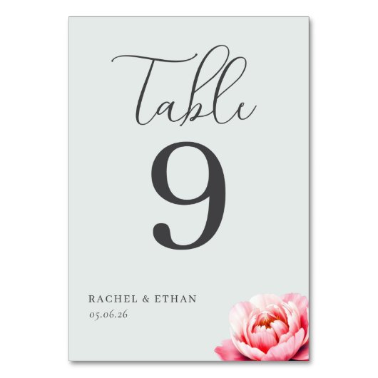 Elegant Gray Lotus Table Number テーブルナンバー (正面)