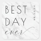 Elegant Gray Marble Calligraphy スクエアシール (正面)