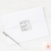Elegant Gray Marble Calligraphy スクエアシール (封筒)