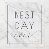 Elegant Gray Marble Celebration ワインラベル (シングルラベル)