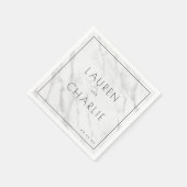 Elegant Gray Marble Texture スタンダードカクテルナプキン (角)