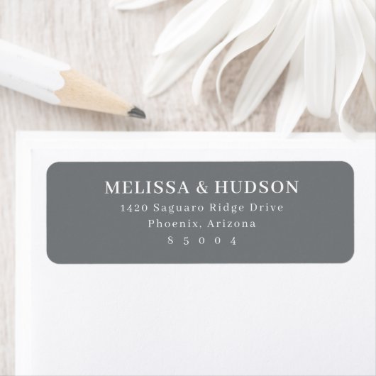 Elegant Gray Minimalist Address Card ラベル (インサイチュ)
