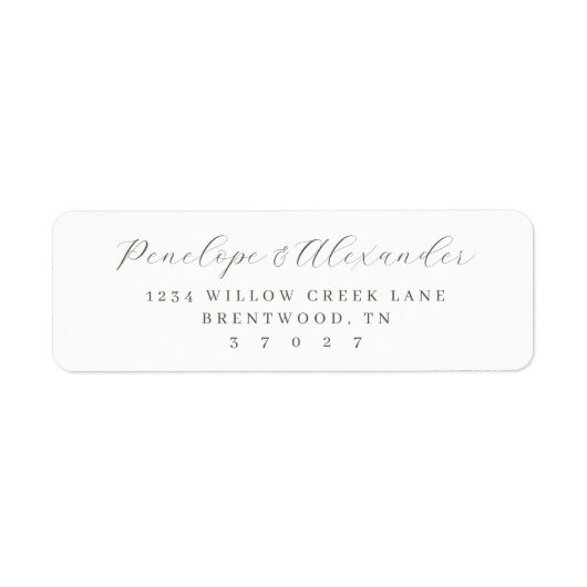 Elegant Gray Minimalist Calligraphy ラベル (正面)