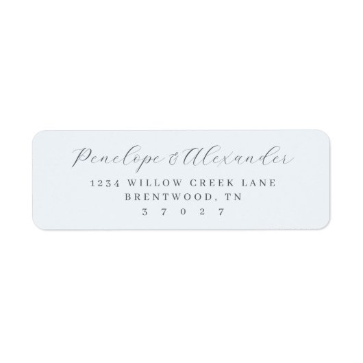 Elegant Gray Minimalist Calligraphy ラベル (正面)