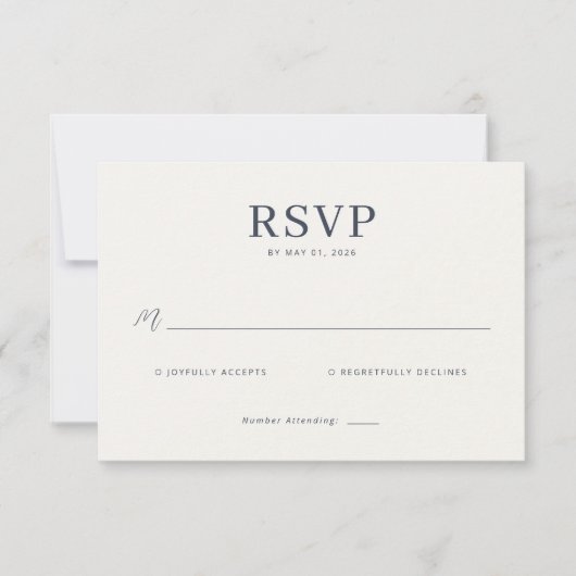 Elegant Gray Minimalist RSVP (正面)