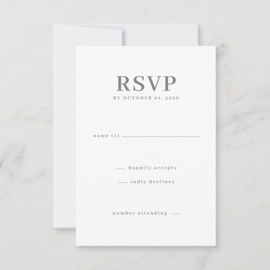 Elegant Gray Minimalist RSVP (正面)