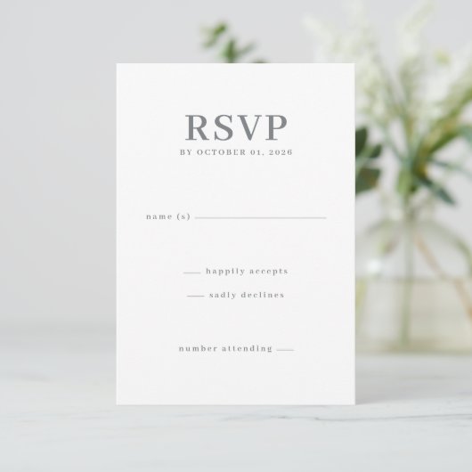 Elegant Gray Minimalist RSVP (スタンド正面)