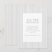 Elegant Gray Minimalist Stripes エンクロージャーカード (正面/裏面)
