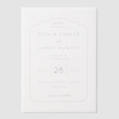 Elegant Gray Minimalist Wedding Invitation ベラム紙招待状 (正面)