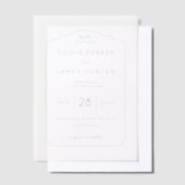 Elegant Gray Minimalist Wedding Invitation ベラム紙招待状 (オフセット)