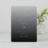 Elegant Gray Minimalist Wedding Invitation 箔招待状 (立ち正面)